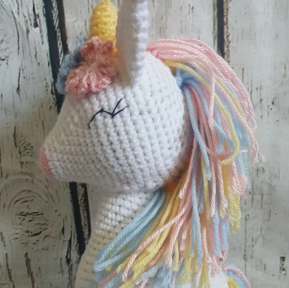 Crochet White Unicorn Amigurumi/Doll - Picture 2 of 8